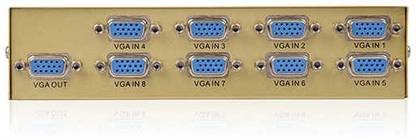 TECHGEAR 8 Port VGA Switch Box Switcher Video Splitter Selector Monitor PC Media Streaming Device