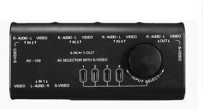 Tobo 4 Way AV Audio S-Video Signal Switcher Splitter Selector AV Switch Media Streaming Device