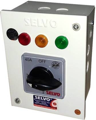 Selvo 40A SPN PHASE SELECTOR ENCLOSURE (With 1 pole 3 way rotary switch fitted) Distribution Board