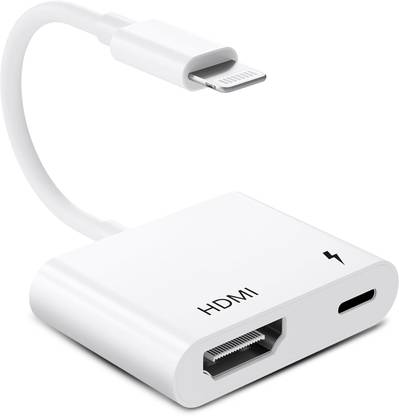 microware Lightning to HDMI Adapter 1080P,for iPhone, iPad Models and TV Monitor Projector Media Streaming Device
