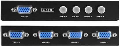 dhruvga 4 Port VGA Switch Box,Four Hosts One Monitor Sharing Switch(SWT-0292). Media Streaming Device
