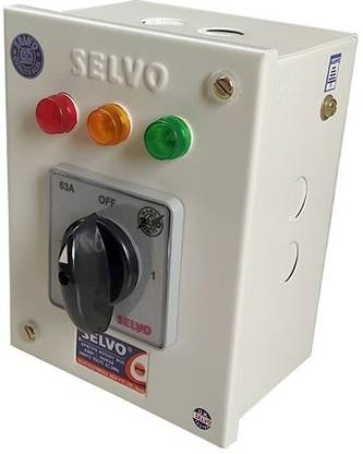 Selvo 63A SPN PHASE SELECTOR ENCLOSURE (With 1 pole 3 ways rotary switch fitted) Distribution Board