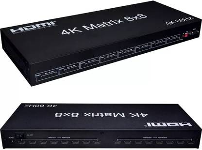 microware 4k60Hz 8x8 Ultra HD HDMI Matrix Switcher 8 In 8 Out with RS232 EDID Switch Media Streaming Device