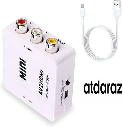 atdaraz AV to HDMI, 1080P Mini RCA Composite CVBS AV to HDMI Video Audio Converter Media Streaming Device