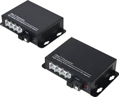 BOXNUBE RJ11 Telephone Line Fiber Extender 4 Channel Pair 4P Fiber Optic Converter Media Streaming Device