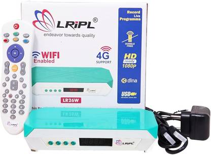 LRIPL HD MPEG-4 DD Free Set Top Box | USB & HDMI Port | Wifi Enabled, DLNA & YouTube Media Streaming Device