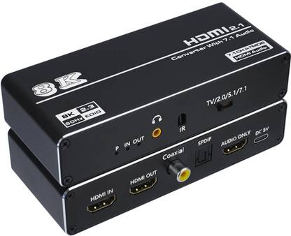 microware HDMI 2.1 Audio Extractor Splitter 4K 120Hz 8K 60Hz 5.1 7.1CH Dolby Atmos for PS5 Media Streaming Device