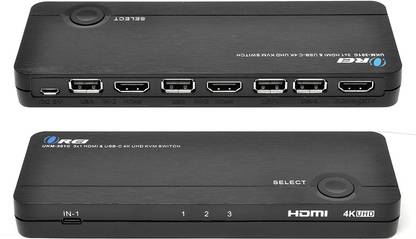 OREI 4K 3 Port 3x1 HDMI KVM Switch, Share Multiple Devices, PC, Computers Media Streaming Device