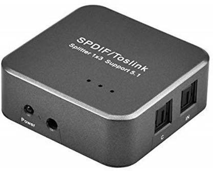 microware SPDIF/Toslink Digital Optical Splitter 1x3 for Sound bar, TV, PS4,Blu-ray,Xbox Media Streaming Device