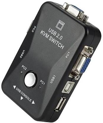 VOOCME  TV-out Cable 2 Port USB 2.0 KVM Switch, Keyboard Video Mouse Switch, Control 2 PC...