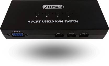 Octec 4-Port VGA KVM Switch with USB 2.0 | Includes KVM Cables Media Streaming Device
