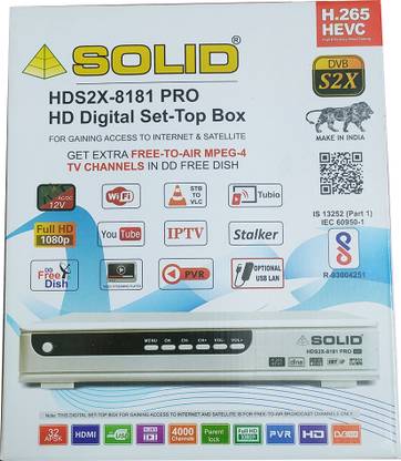 Solid HDS2X-8181PRO H.265 T2-MI HEVC DVB-S2X FullHD FTA Set-Top Box FREE TO AIR Media Streaming Device