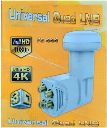 BALRAMA 4 Way Universal Quad LNB 4 Port LNB Satellite TATA Sky Airtel Dish TV, Free DTH Media Streaming Device