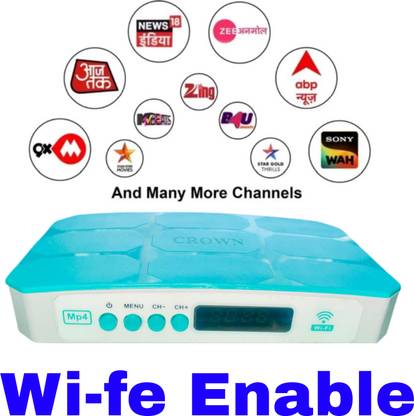 Sky New Mpeg-4 Inbuilt Wi-fe HD Box 150+ Tv Channels Lifetime Free Crown Set Top Box Media Streaming Device