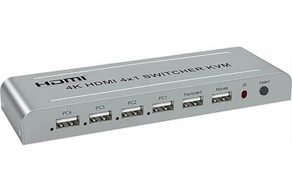 Etzin 4K HDMI 4x1 KVM Switch 4 in 1 HDMI USB Switch for 4 Computer EPL-1208H Media Streaming Device