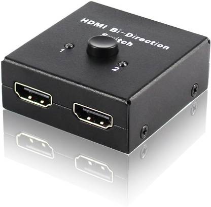 ULTRABYTES 2 Port HDMI Switch Bi-Directional Manual Switcher 2x1 1x2 AB Switch Hub Media Streaming Device