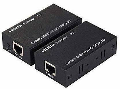 microware HDMI Extender Repeater Transmitter/Sender and Receiver Over Cat5/Cat6 Upto 60m Media Streaming Device