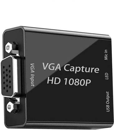 microware VGA Capture Card, VGA to USB Capture Device with Mic Input Support Full HD 1080P Media Streaming Device
