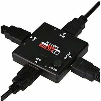 TERABYTE HDMI Splitter 3 Input to 1 Output Manual HDMI Switcher without Remote, Support 4K 3D 1080P, Plug and Play for HDTV 3 Port HDMI Switch Media Streaming Device