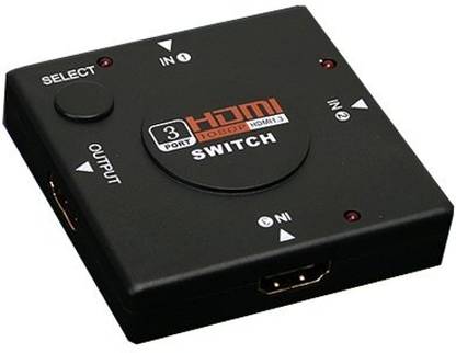 VOOCME HDMI Switch 3 Input to 1 Output Manual HDMI Switcher, Support 4K/3D 1080P, Media Streaming Device