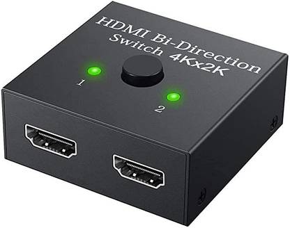 ULTRABYTES HDMI Switch Splitter, 2 Port Bi-Directional Manual HDMI Switch 2 in 1 Out Media Streaming Device