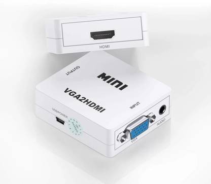 OG X NEXA WITH DEVICE VGA to HDMI, Mini HD 1080P 3.5mm Audio Video Converter Box Adapter VGA2HDMI Media Streaming Device