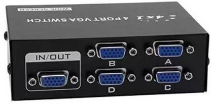 ULTRABYTES 4 Port Vga Switch - Splitter Connect 4 Monitors To 1 Cpu Media Streaming Device