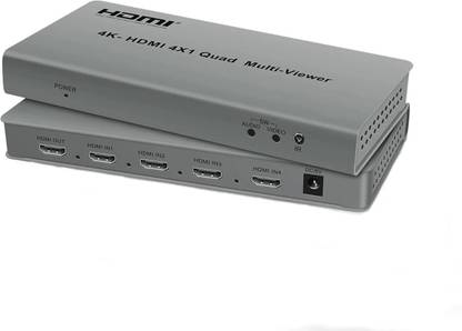 Etzin 4k@60hz HDTV Multi-Viewer Switch with PIP, HDMI Multi-Switcher 4 in 1 Out for Media Streaming Device