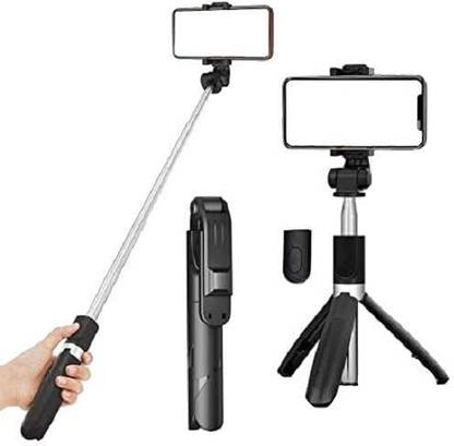 ANANDANI (Selfie Stick-Q07) Long Stck Feature Use Like Tripod/Selfie Stick\Mobile Stand 3in-one Uses with Remote,360° Rotation Bluetooth Selfie Stick
