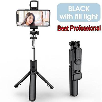 Techobucks Tripod Mobile Stand+Bluetooth Selfie Shutter Remote MultiUse Selfie Stick holder Monopod Kit