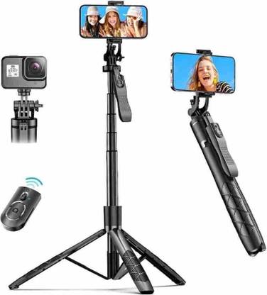 EVAAENTERPRISES L16 Black Selfie Stick in 360 Degree Rotation Single Gimbal for Mobile