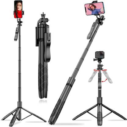 Snekar R16 Long selfie stick Selfie Stick, All in One Extendable Cell Phone Tripod with Wireless Remote, Tripod Stand for iPhone & Travel Tripod 360° Rotation Compatible with iPhone . Bluetooth Selfie Stick