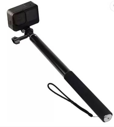 TECHGEAR Ultra Long Selfie Stick for Go Pro Max Hero 9 8 7 6 5 4 3+, Insta 360 One R One X, DJI Osmo Action, Extendable at 6 Lengths Carbon Fiber Lightweight Pole Monopod Monopod (Black, Supports Up to 1000 g) Cable Selfie Stick