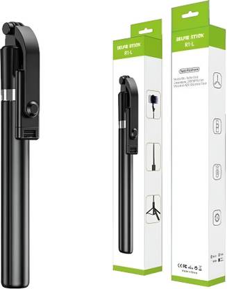 MAK Vlogging, Photography, 360° Rotatational Head, Hidden Tripod Stand Bluetooth Selfie Stick