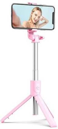 AMS Hold Up Selfie Stick Tripod with Fill Light, Lightweight Phone Tripod Stand with Detachable Bluetooth Remote Bluetooth Selfie Stick