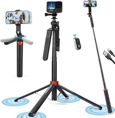 FKU P185 Selfie Stick Tripod (4in1) 71 inch Long with Adapter BT Shutter Bluetooth Selfie Stick