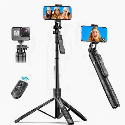 ATSolutions Top-Tier Selfie Stick Tripod with Bluetooth Remote (5.08ft) Bluetooth Selfie Stick