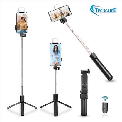 TECHGLIDE LED Light Selfie stick Bluetooth Selfie Stick