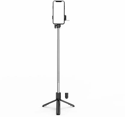 RENTOOR R1S Bluetooth Remote Control 360 Degree Rotation Folding Telescopic Selfie Stick Tripod with Fill Light Bluetooth Selfie Stick
