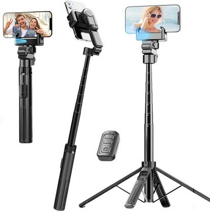 Hold up Gimbal Stabilizer for Smartphone, 2-Axis Auto Face Tracking Selfie Stick with Tripod,360°Rotation with Wireless Remote Bluetooth Selfie Stick