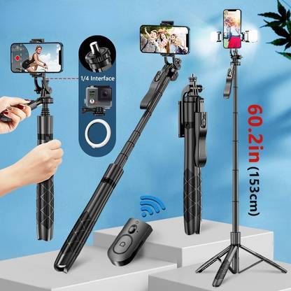 TECHGEAR Wireless Selfie Stick Tripod Stand Foldable Monopod for Gopro Action Cameras Smartphones Balance Steady Shooting Live Bluetooth Selfie Stick