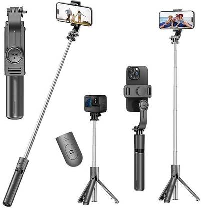 Mobibucket Portable Selfie Stick Tripod with Attached Flash Light and Bluetooth Remote Bluetooth Selfie Stick