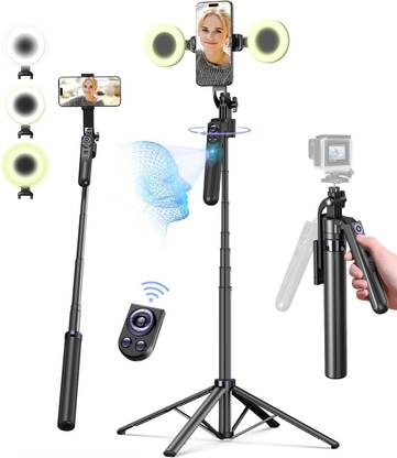 RETRACK ES-B181K 1.8Meter Long AI Auto Follow-Up Face Tracking Smart Tripod 360° Rotation Gimbal All-in-One Bluetooth Selfie Stick