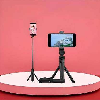 TWS Universal Selfie Rod with Secure Phone Holder and Bluetooth Remote Bluetooth Selfie Stick
