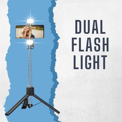 Ruskin Super Long Bluetooth Selfie Stick Y18 Extra-Long Selfie Stick with Large Reinforced Tripod Stand Bluetooth Selfie Stick