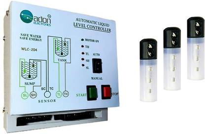 AdonElectronics Fully Automatic Water Level Controller for - Submersible Pump Starter (Load 3hp) Wired Sensor Security System