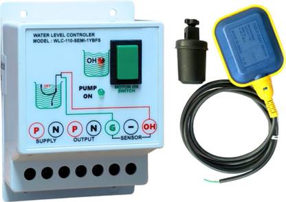 MICROTAIL Semi Automatic Water Level Controller with sensor, 10A, Manual On Auto Off Wired Sensor Security System