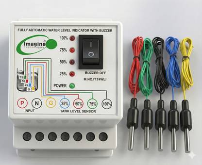 Imagine Technologies IT74WLI Fully Automatic Water Level Indicator with Alarm on Tank Full with 5 Sensors Wired Sensor Security System