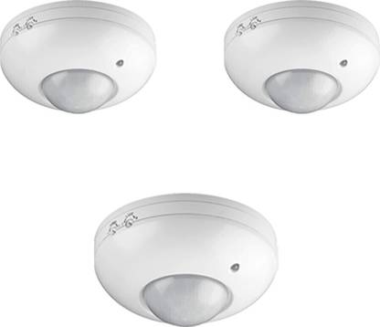 GIANT IMPEX PIR Motion Sensor With 360 Degree Switch with Light Sensor (Pack of 3) Wired Sensor Security System