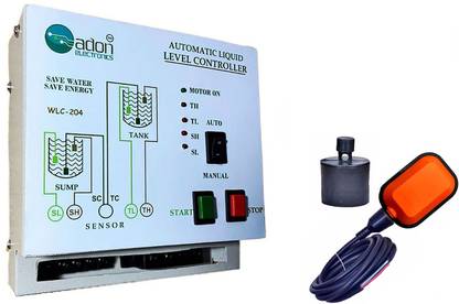 AdonElectronics Water Level Controller with Float & Alarm for Submersible START/STOP Button Type Wired Sensor Security System